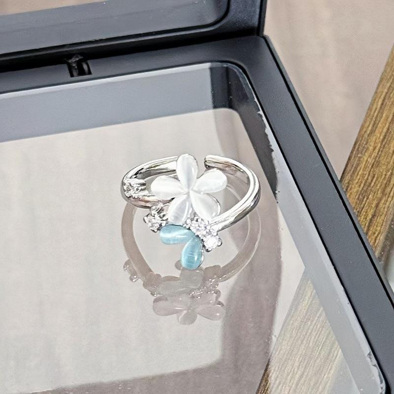 Bursting Full Of Diamonds, Flower Color Treasure, Sweet And Cool Opening Ring, Female Luxury Exquisite Niche High-End Sense Light Luxury Super Fairy