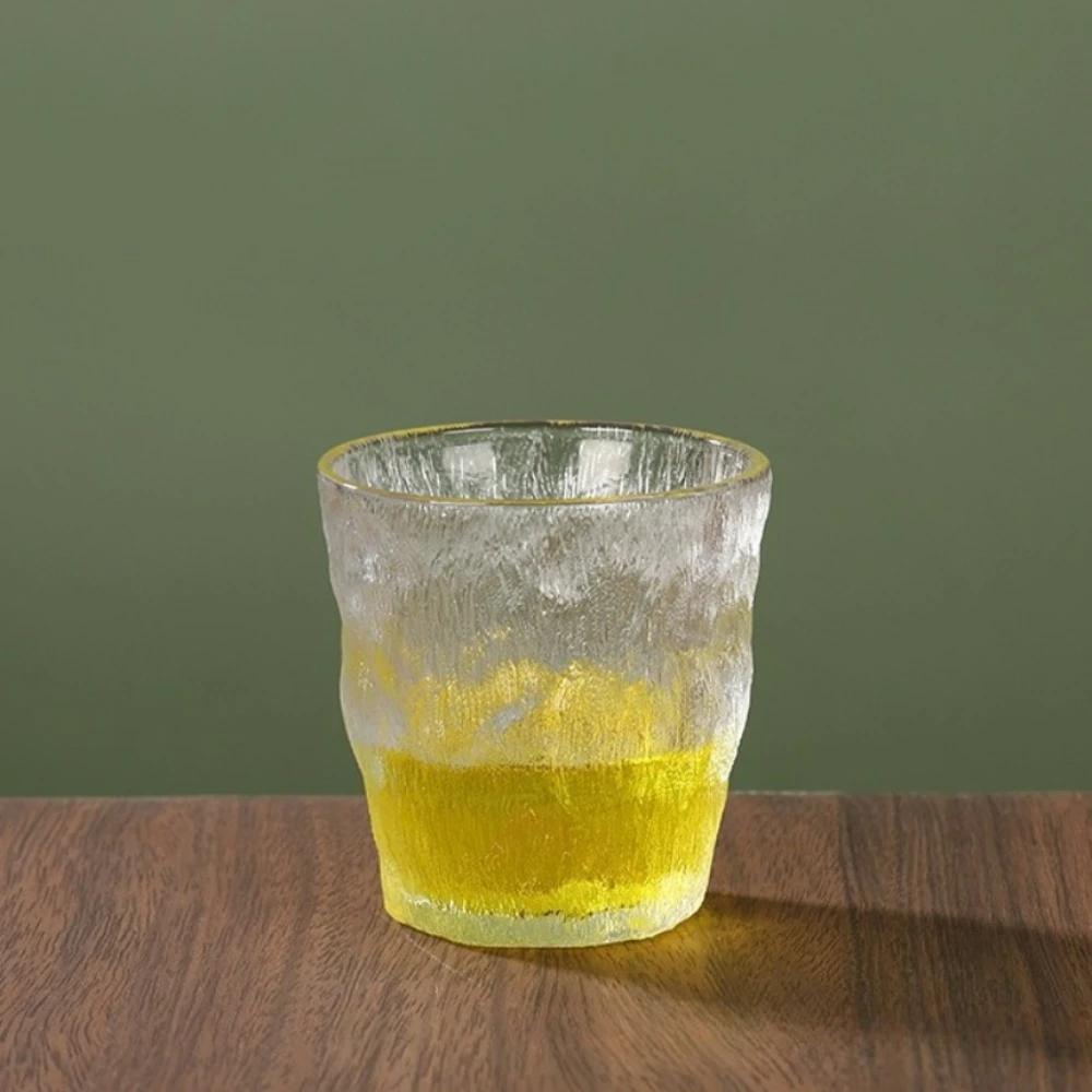 

Transparent Glacier Glass Tumbler Color Gradient Whiskey Beer Liquor Cup Heat Resistant Stylish Drinkware for Water Juice 330ml 400ml