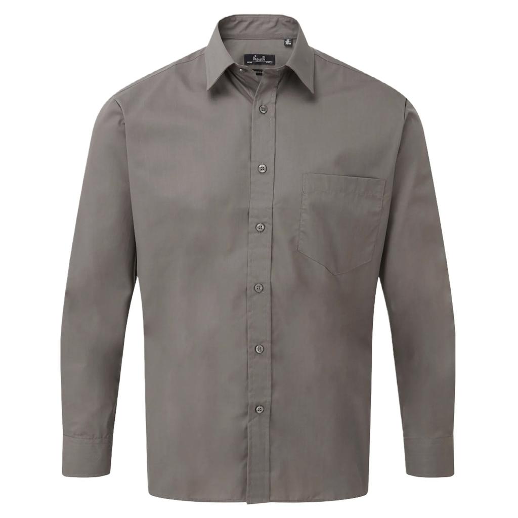 Premier Mens Poplin Long-Sleeved Shirt