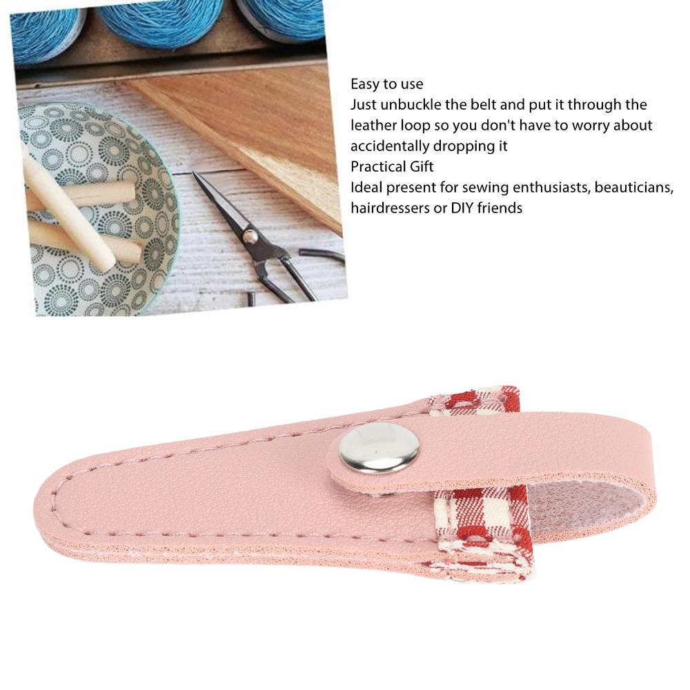 Protective Scissors Protective Cover Color Lattice PU Leather Scissors Cover For Embroidery