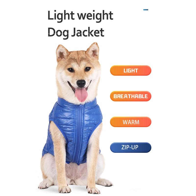 Gepolsterter Hundemantel Kaltwetter Warme Fleece-Fütterung Aufgeblasene Hundejacke Weste Wasserdicht Winddicht Hundebekleidung für Kleine Große Welpen