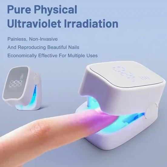 Nail Fungus Treatment Device with Time Display 7 Mins Quick Intense Treatment Rechargeable Nail Cleaning Care Device for Fingers And Toenails