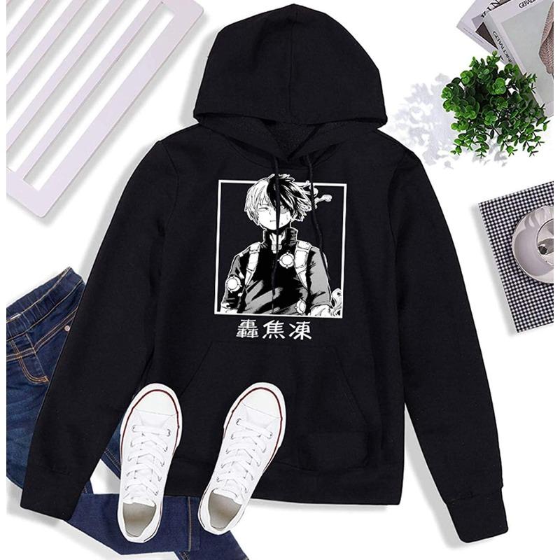 Japanese Animation My Hero Academy Hoodies Fashion Long Sleeve Sweatshirts Women Casual Harajuku Streetwear Sudaderas