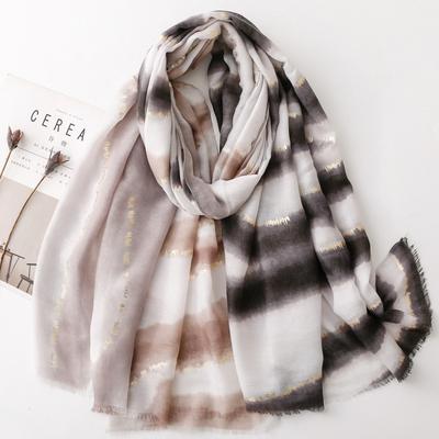 Spring and Summer Scarf Small Fragrant Wind B Colored Coral Scarf Warm Shawl Women Sun Protection Large Handkerchief, Outdoor Warm Tassel Headscarf