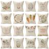 New Easter Bunny Linen Pillow Cover Home Sofa Pillow Cushion Cover