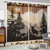 Blackout Jit Wildlife Deer Curtains Polyester Living Room Cabin Decor Holiday Wi Curtain Set Of 2 Rustic Made With Pole Pocket Washable Great Ready