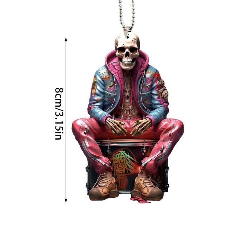 Acrylic Skeleton Sinister Charm Unique Car Interior Decoration For Enthusiasts Halloween