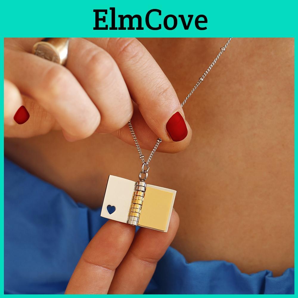 Choker Book Pendant Stainless Steel Necklaces For Women Men Waterproof Gold Plated Chain Neckalce Unisex Lovers Jewelry