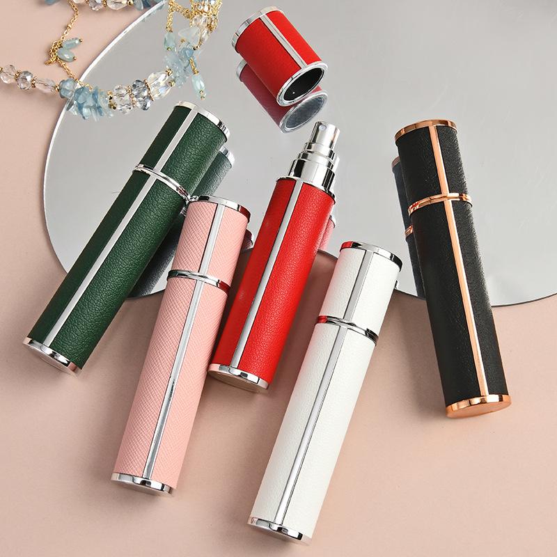 Travel-Size High-End Exquisite Leather Perfume Refill Spray Bottle for Cosmetics