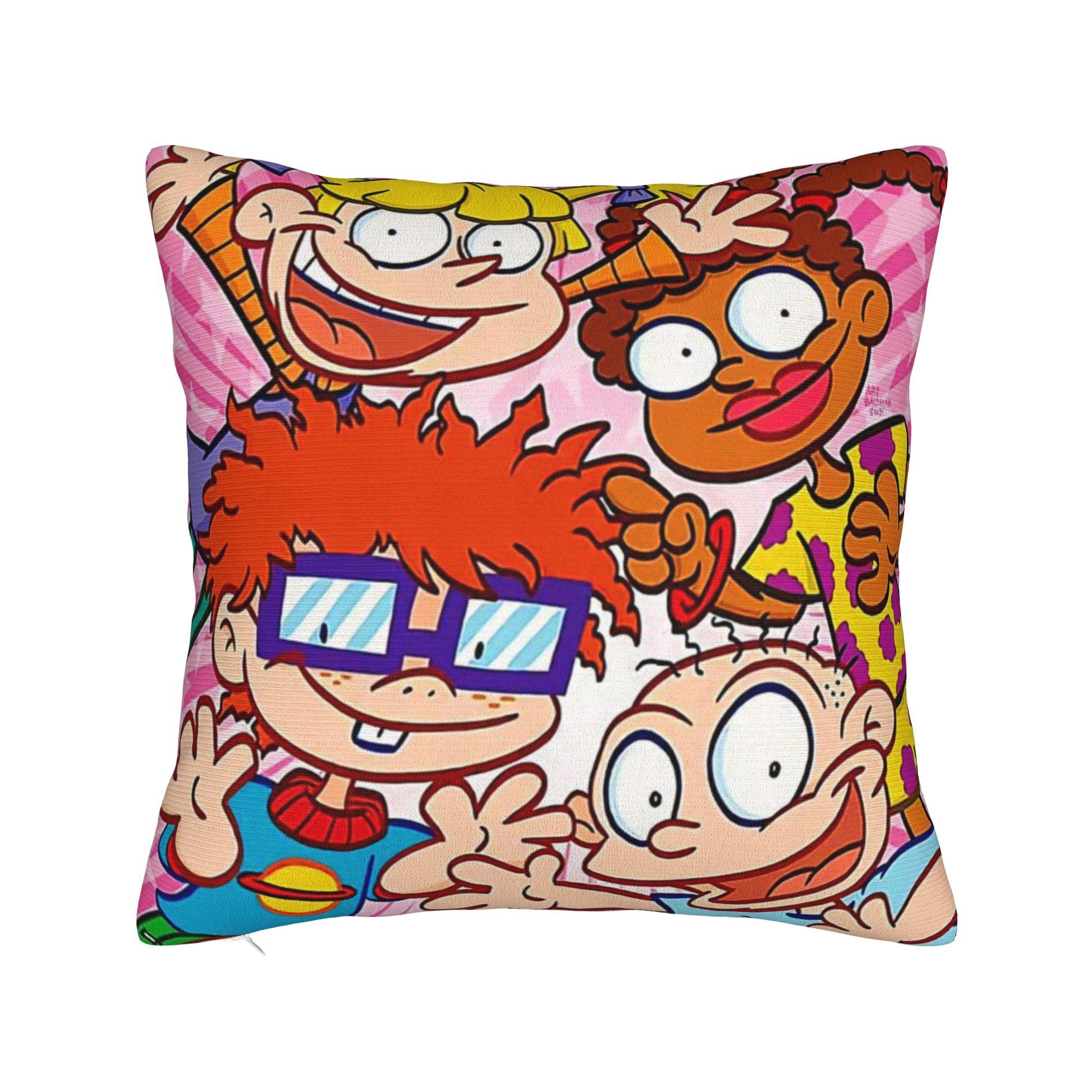 Decorative Pillowcase Rugrats Chuckie Finster Anime Merch Home  Throw Pillow Case Cover Square Multi-Size 12x12Inch