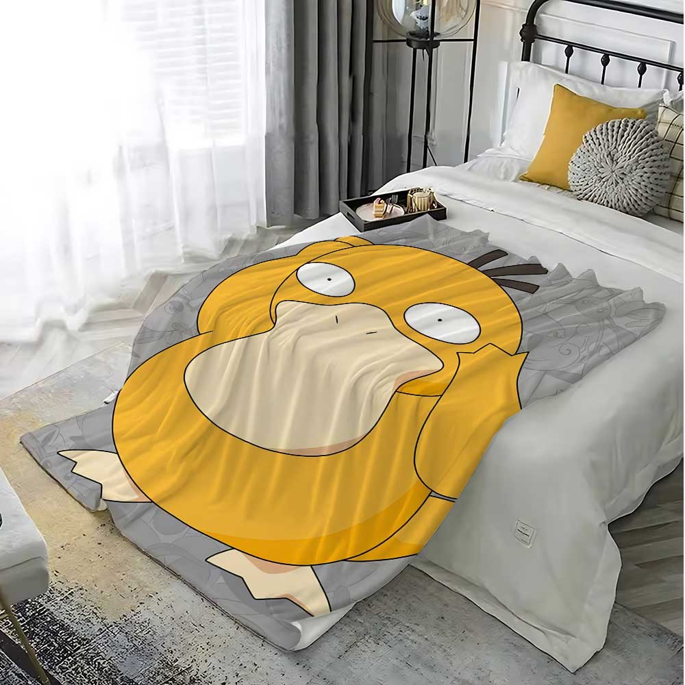 Pokec-Psyducks Double Blanket for Living Room Fluffy Soft Blankets Bedspread on the Bed Bedroom Decoration Home Sofa Throw Knee