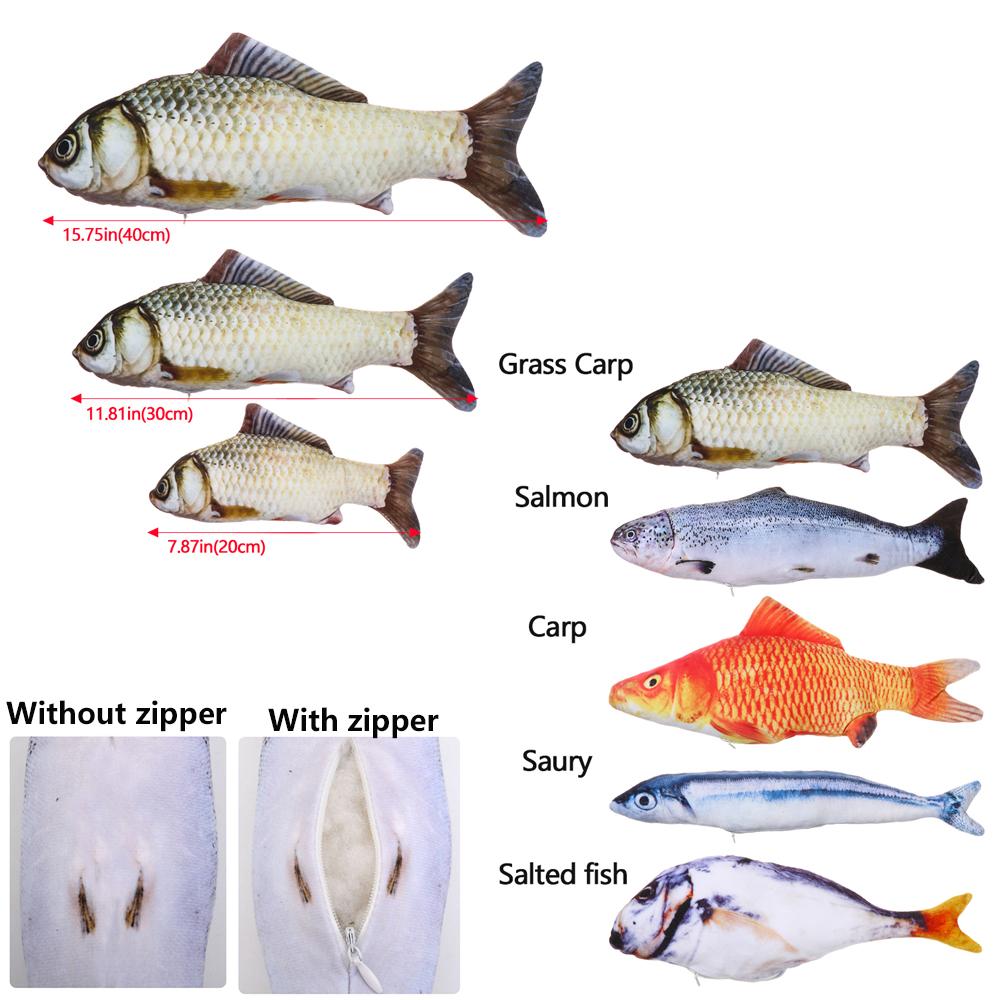 Realistic Chew  Mint Catnip Simulation Fish Shape Kitten Playing Pet Interactive Cat Play