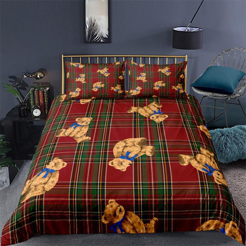 Cartoon Animals Toddler Bedding Set Toy Bear Star Pattern Duvet Cover For Boy Girl Kids Child Teen Microfiber 3D Comforter Cover