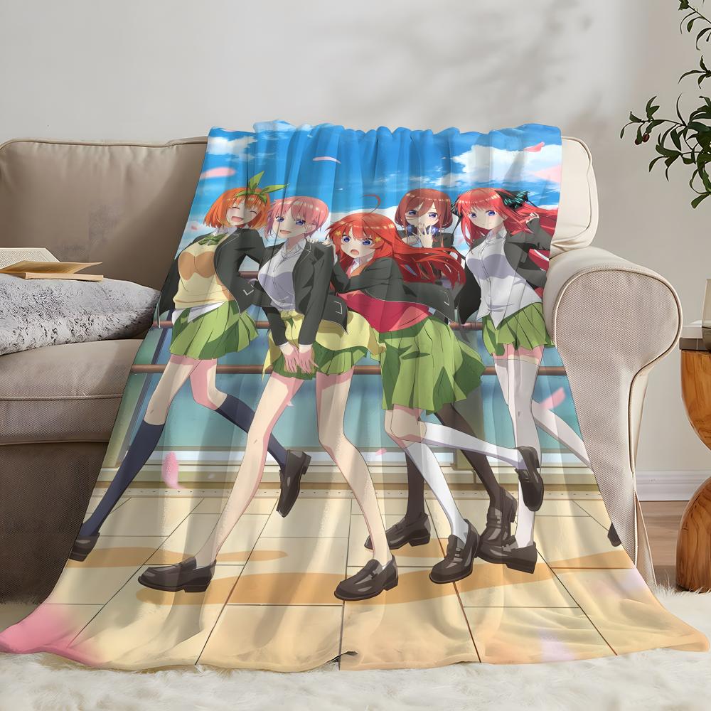 Anime The Quintessential Quintuplets Throw Flannel Throw Blanket: Soft Kid-Friendly Warm Anti-Static All Season Washable Couch