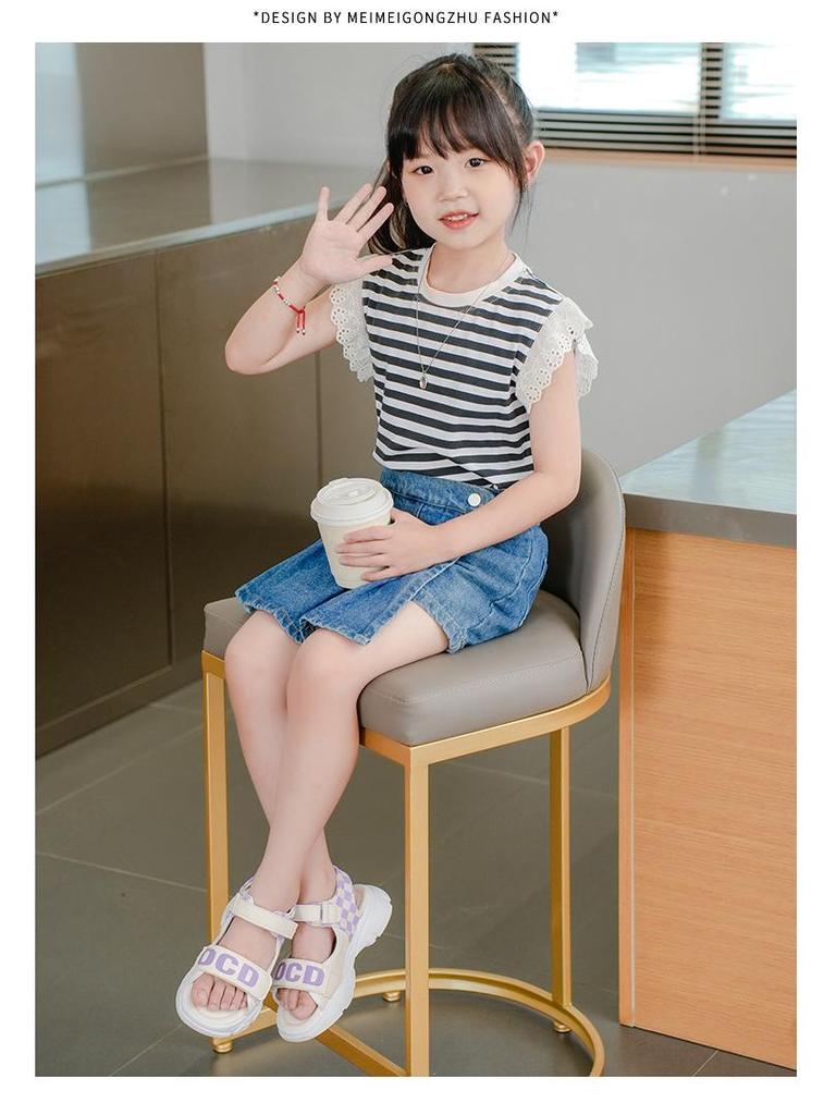 2025 Summer Girls' Sports Open-Toe Soft Sole Sandals for Students and Beach