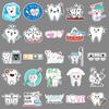 50 Sheets Protect Teeth Cartoon Stickers For Kids Students Graffiti Laptop Stationery Luggage Cute Sticker Dental Clinic Gifts