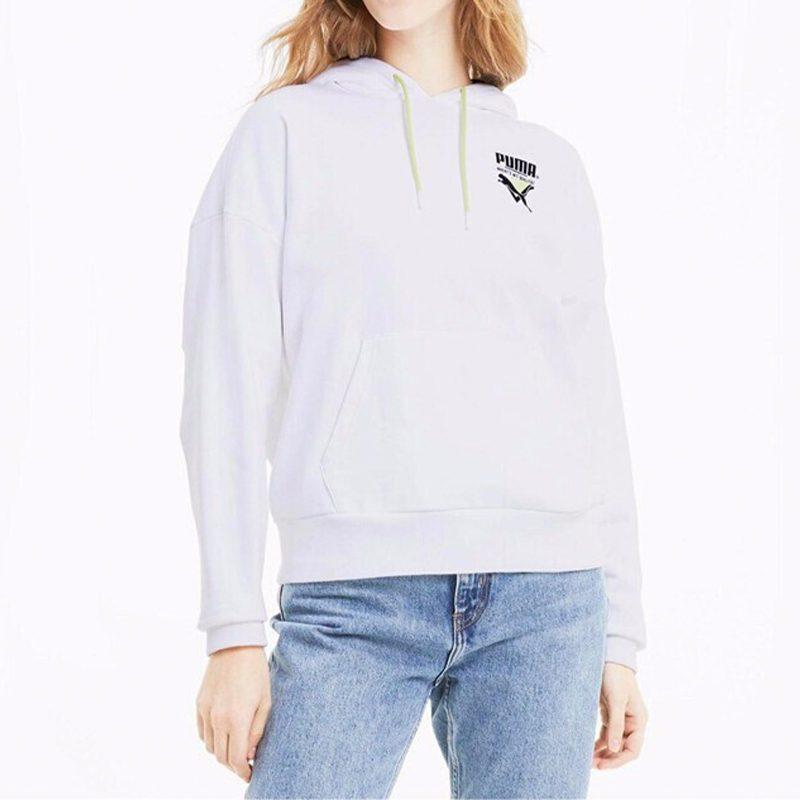 Puma Sweatshirts Women's White Hooded Moderate Regular 599056-02
