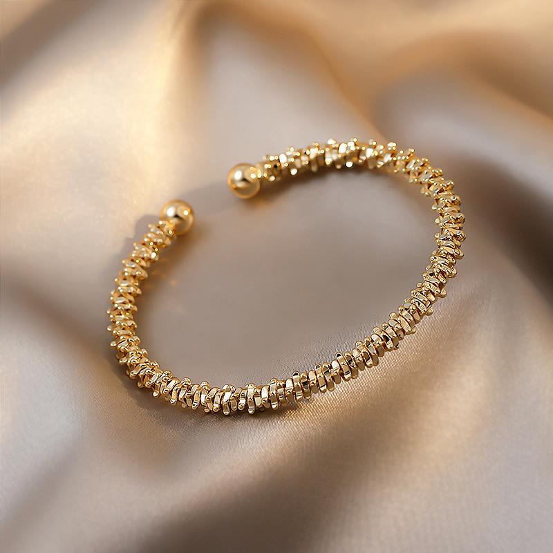 Classic Twisted Open Bracelet For Women Metal Geometric Adjustable Cuff Bangle Jewelry Gifts