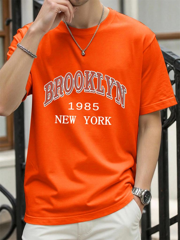New York 1985 Brooklyn Design Tee Shirts ONeck Loose Short Sleeve Trendy Cotton Sportswear Unisex Comfortable Summer TShirt