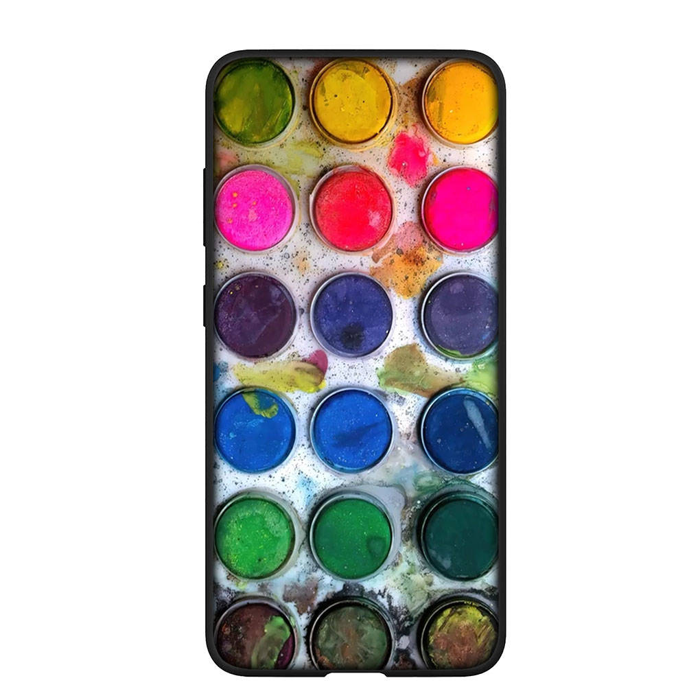 Hoesje voor Samsung Galaxy S25 S24 S23 iPhone 16 15 Xiaomi Redmi Note 14 13 12 16E 11 Pro Max OPPO Moto Huawei Paintbox Palette Water Color Pallet Cover
