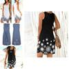 Stilvolles Damen Boho Sommer Strand Midi Kleid Mit Wunderschönem Blumendruck Und Lockerer Passform