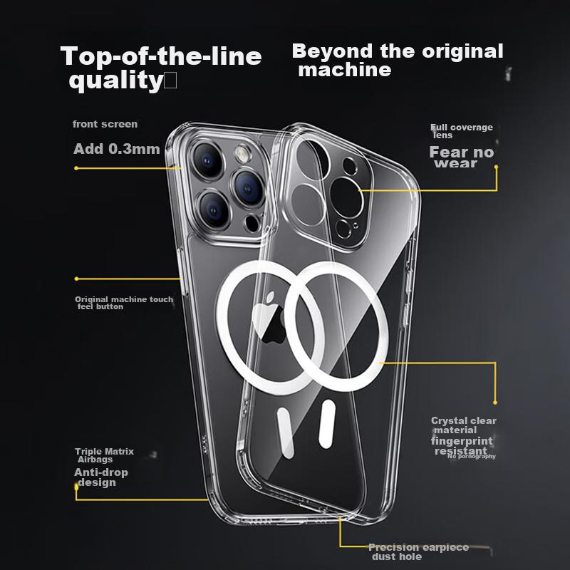 Ice Clear Magnetic | Yellowing CompensationIPhone 13 Pro Case, MagSafe Compatible, Ultra-Thin Fully Transparent Wireless Charging for IPhone 13 Pro