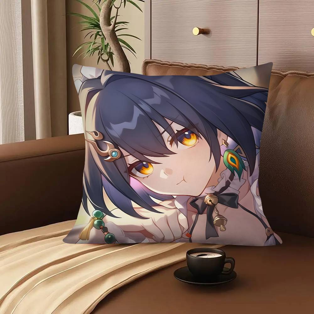 1pc Game Anime Honkai Star Rail Yunli Pillow Case Fashion Square Pillowcase Bedroom Sofa Room Ins Decoration Leisure