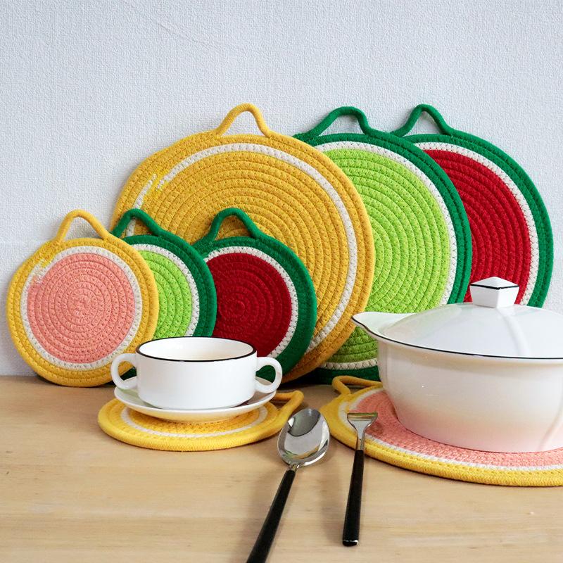 Thermal insulation mat Fruit element design Thick thermal insulation home dining table mat, tray mat, coaster placemat