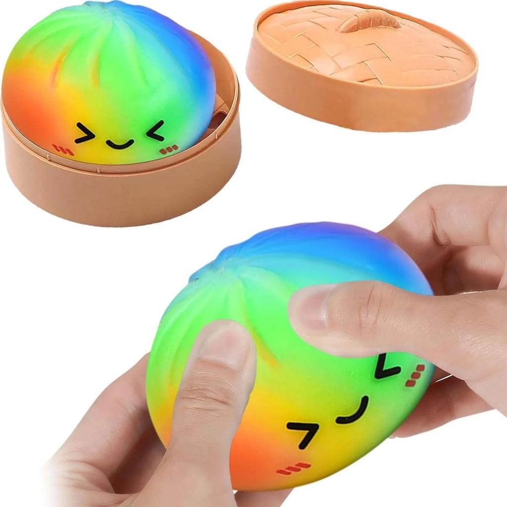 New Hot Colorful Dumpling Squishes Stress Balls Reusable Low Rebound Decompression Toys Dough Ball Unique Home Decoration Gifts