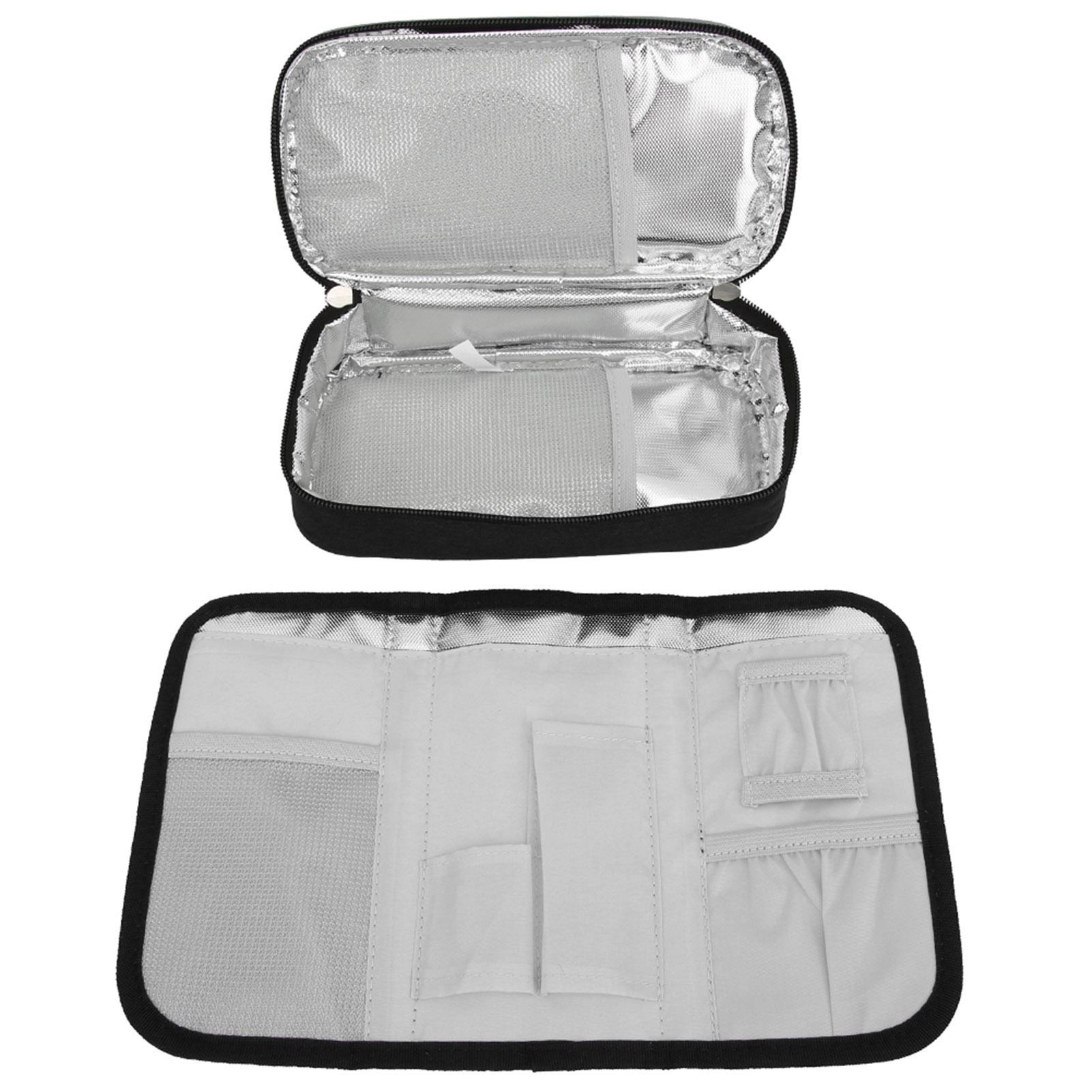 

Инсулиновая холодильная коробка Портативный водонепроницаемый органайзер для инсулина для путешествий на открытом воздухе чёрный