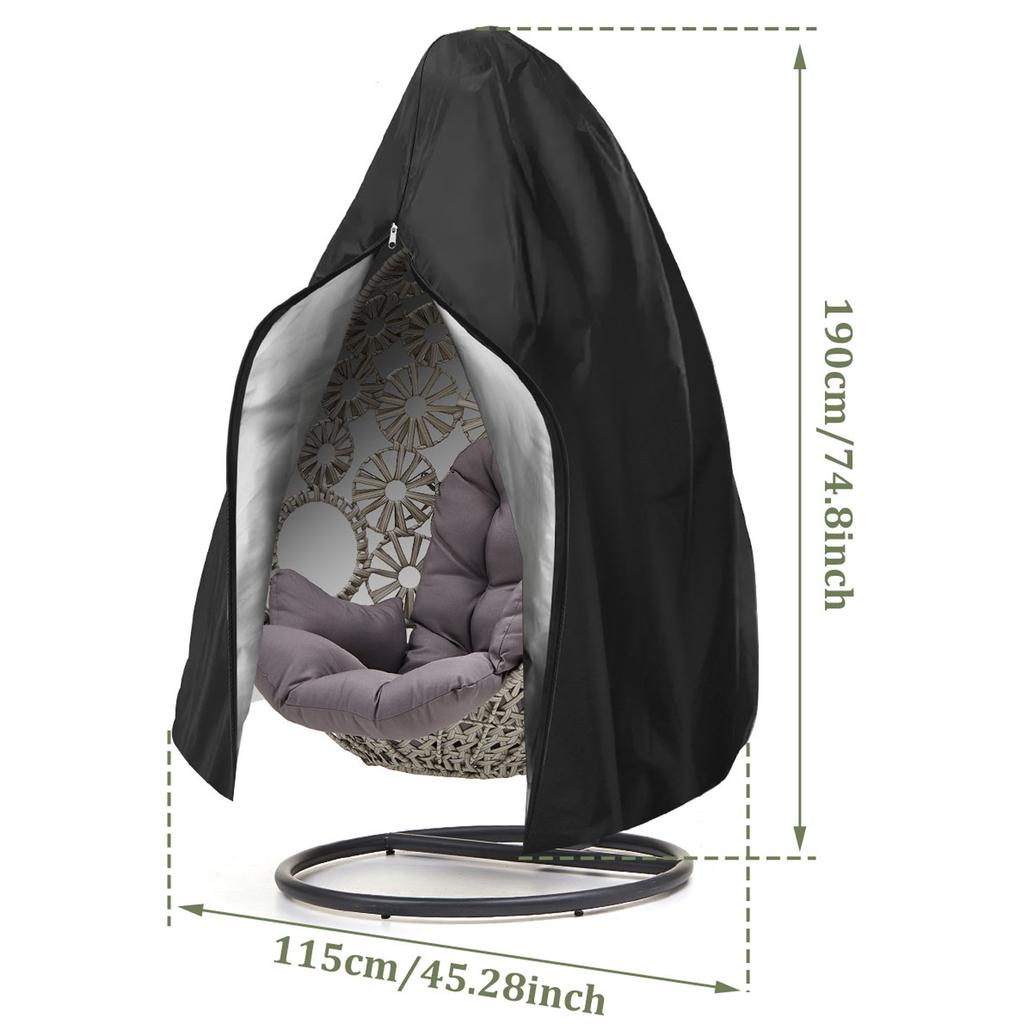 Hanging Egg Chair Cover Patio Waterproof Swing Chair Protector Outdoor UV Resistant Windproof For Wicker Egg Basket Cover