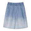 Zuoxi Boys' Washed Gradient Cool-Touch Denim Knee-Length Shorts