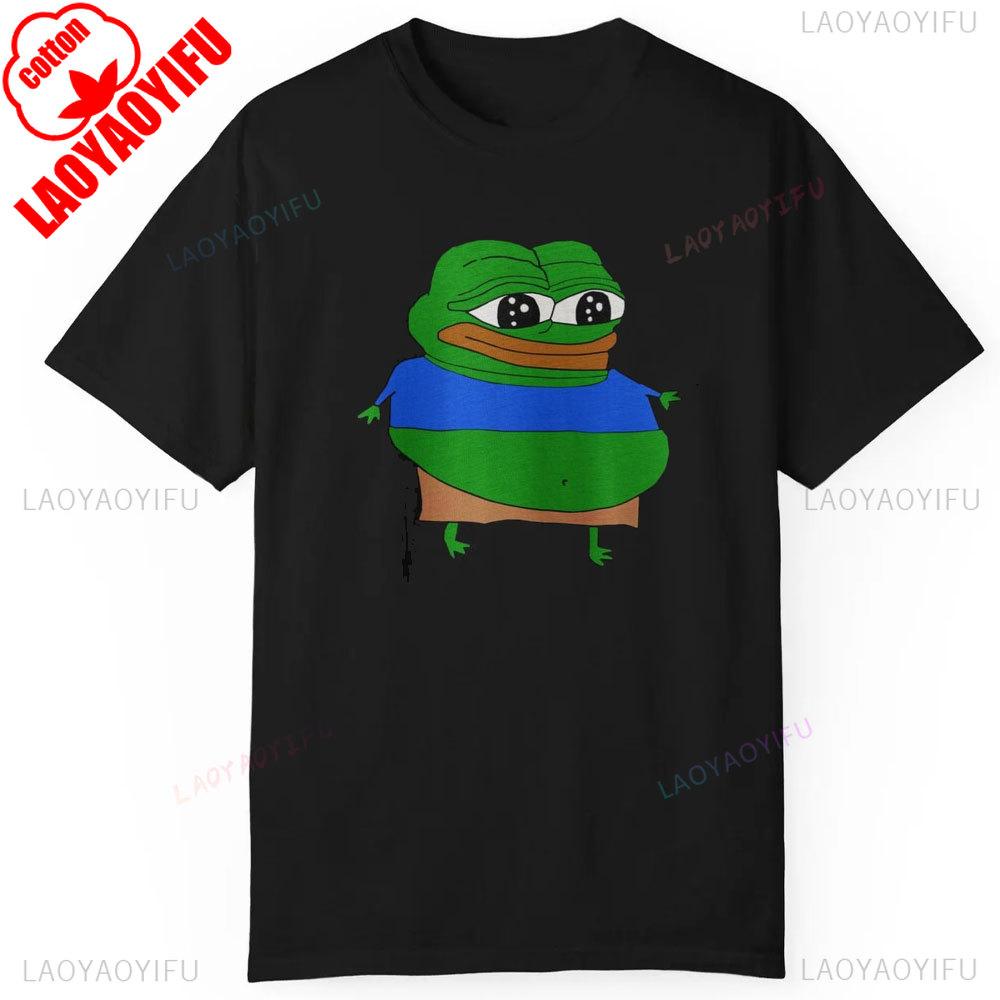 

Fat Pepe The Frog Big Belly Cute Fat Fren Meme Funny Internet Culture Humor Graphic Tees Unisex Harajuku Shirts Vintage T Shirt S