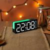 LED Digital Alarm Clock Atmosphere Light Date Teperature Week Display DST Snooze Table Clock 12/24H Brightness Adjustment