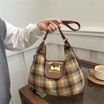Kostkovaná puntíkovaná taška Cloud Bag s velkou kapacitou, batoh ve stylu College, dojíždění, taška přes rameno, crossbody taška pro ženy