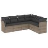 Vidaxl 6-Cz. Garden Furniture Set With Cushions, Grey, Poly Rattan