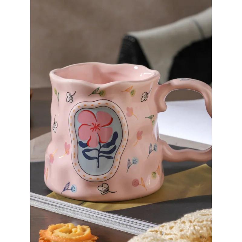 Ceramic Mug Flower Handmade Shaped Dreamy Premium Design High Value Coffee Cup For Breakfast Water Cup Unique Souvenir Gift