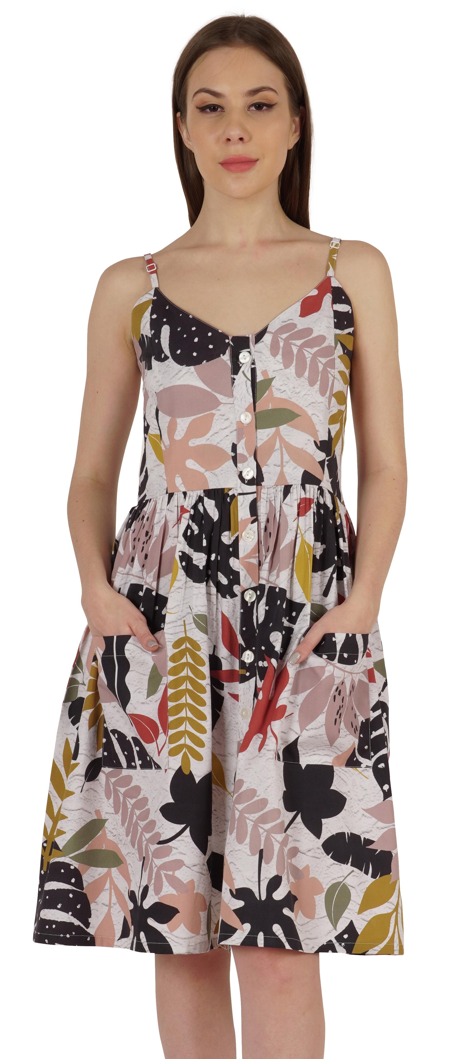 

Жіноча літня сукня міді з регульованим ремінцем на бретельках Moomaya XX-Large різнокольоровий