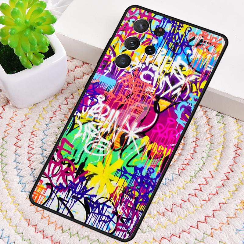 Ins Colorful Graffiti Rainbow Silicone Phone Case For Samsung Galaxy note 10 pro S26 S25 S24 S23 S22 S21 Plus Ultra Capa Cover