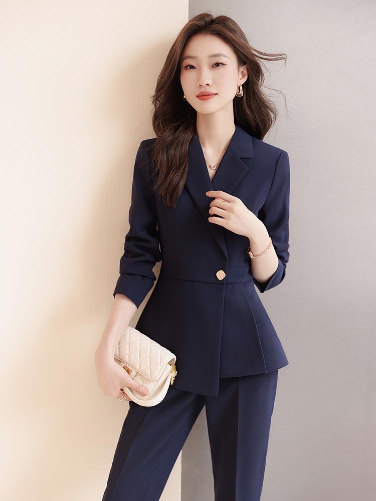 Women's Thickened Cotton-Lined Work Suit - Elegant New Style for Hotel, Jewelry Store, or Beauty Salon