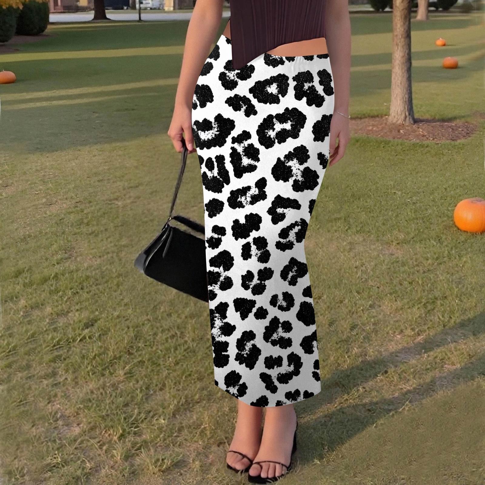 

Женская повседневная модная юбка с разрезом «рыбий хвост» с градиентным принтом, эластичная узкая юбка до середины тела XL белый