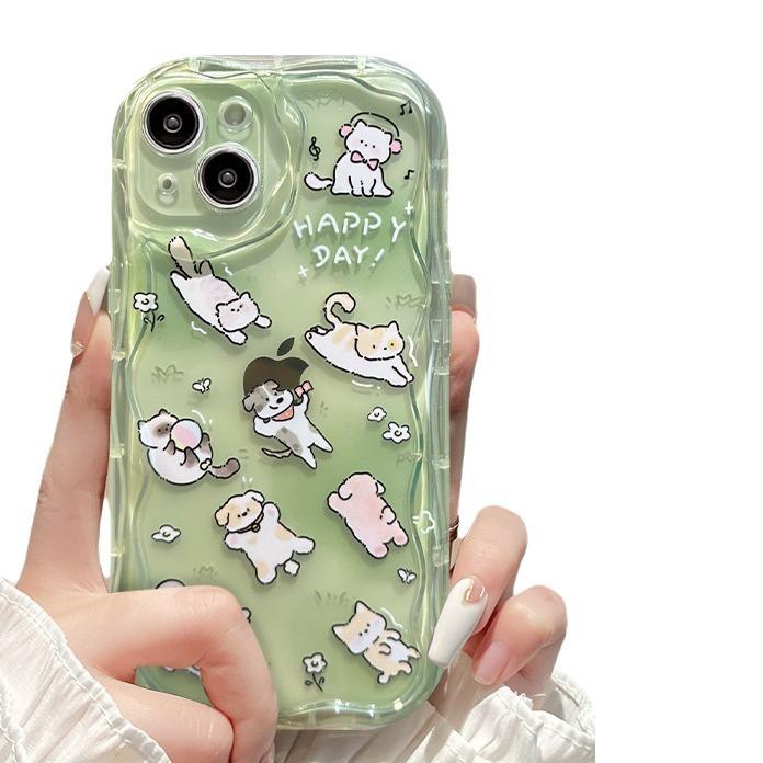 Cadena de Animales de Pantalla Completa Adecuada para Carcasa de Teléfono Móvil Apple 15 Iphone14pro Transparente 13 Silicona Xs Menta Mann