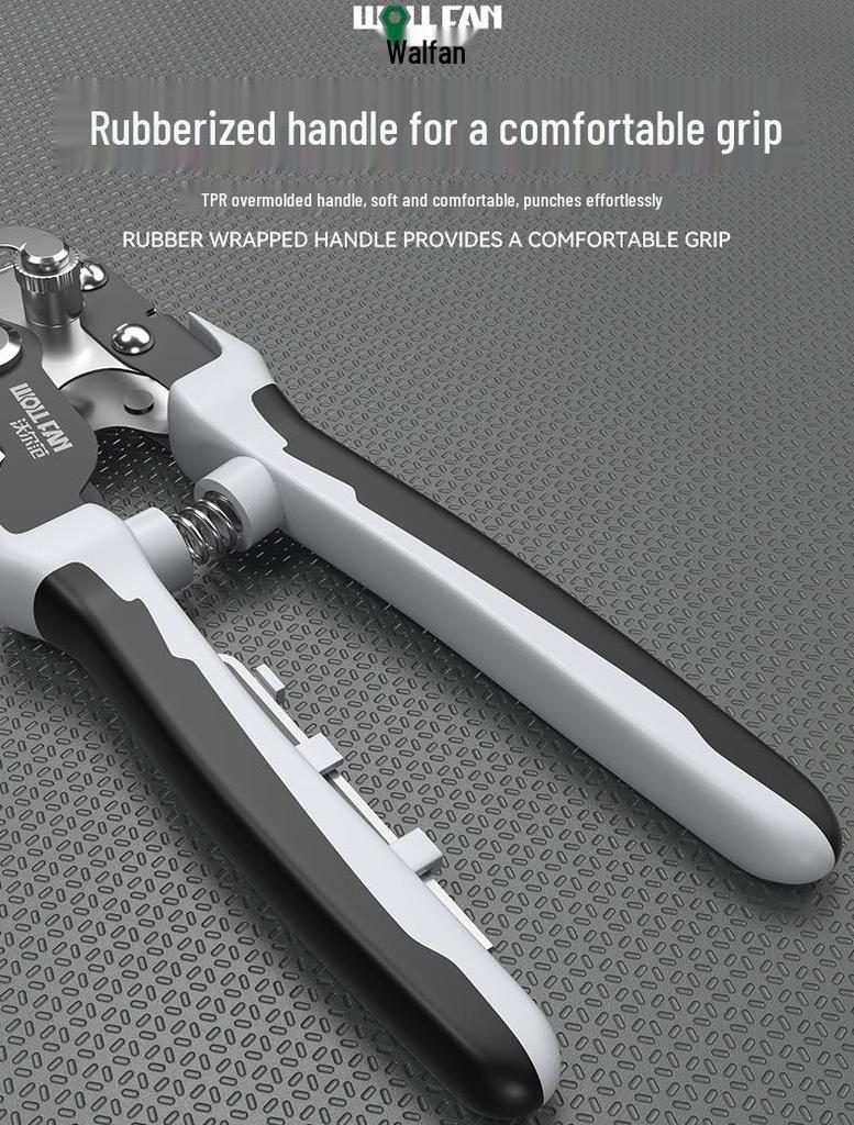 Effort-Saving Manual Punch Pliers for Leather Belts, Watch Straps, and Notebooks - Round and Oval Holes