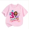 Gabbys Puppenhaus Geburtstag Zahl T-Shirt Mädchen Weiß Rosa Kurzarm T-Shirts Oberteile Baumwolle Sommer Lässig Partyzubehör T-Shirt