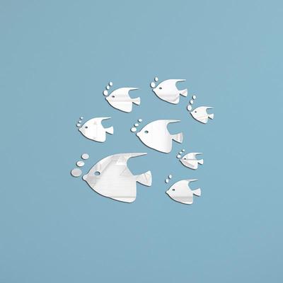 Ozeanfisch Spiegel Wandaufkleber - Wohnzimmer, Schlafzimmer, Kinderzimmer, Badezimmerfliesen Dekor, Selbstklebend
