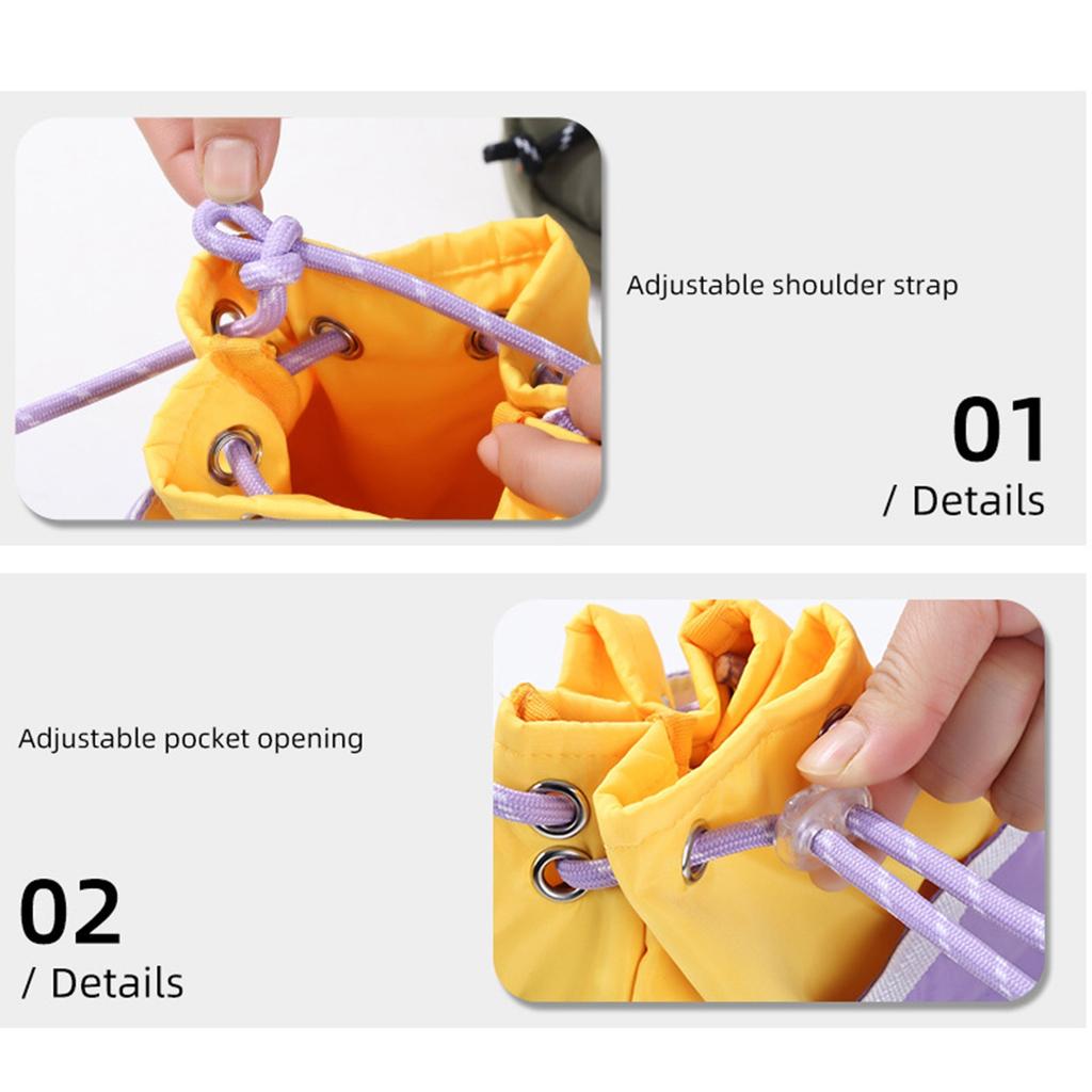 Waterproof Dog Treat Pouch for Training Walking Easy To Use Snack Bag with Drawstring Designs Adjustable Shoulderbag