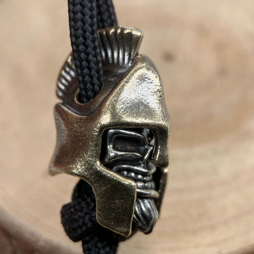 Ancient Greek Helmet Soldiers Brass Knife Beads EDC DIY Woven Bracelets Lanyard Key Chain Pendant Accessories Men Outdoor Tool Hangings Charms