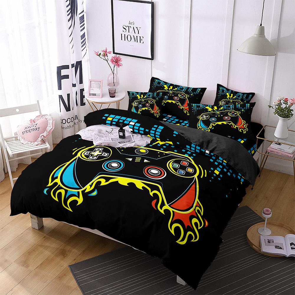 Gamepad Three-Piece Mobile Game Elements 3D Digital Printing Quilt Cover Bedding Four-Piece Set