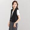 TERRE BLEUE Women's Loose Fit Short Commuter Blazer Vest