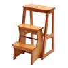 56x38x64cm 3 Levels Folding Library Ladder Chair Portable Multifunctional Step Stool Flower Display Stand